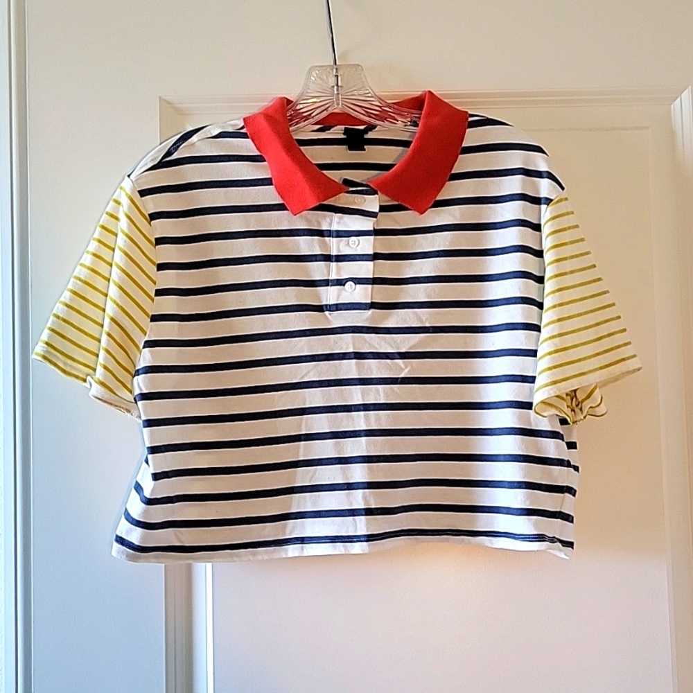 Wild Fable cotton striped crop top size L